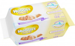 Салфетки влажные детские, Huggies (Хаггис) 128 шт элит софт